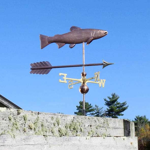 Copper 3D Brook Trout Weathervane