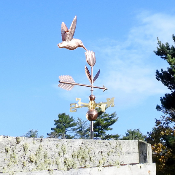 Copper 3D Hummingbird Weathervane