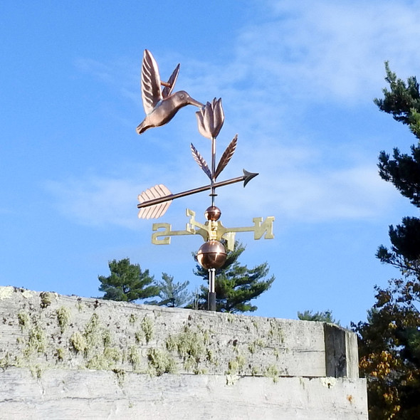 Copper 3D Hummingbird Weathervane