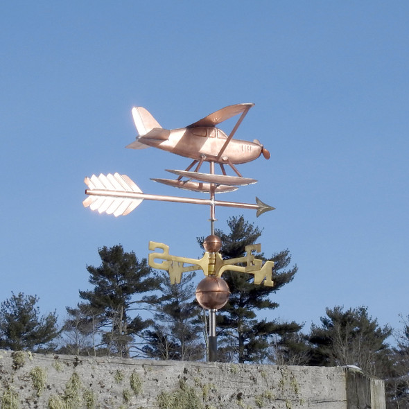 Copper Seaplane Weathervane