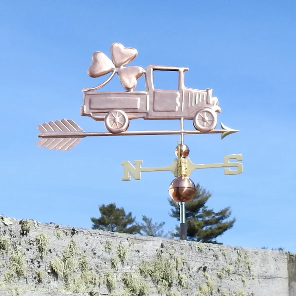 shamrock weathervane in a pickup