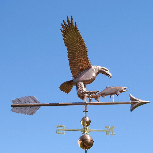 Eagle Weathervane Catching a Salmon