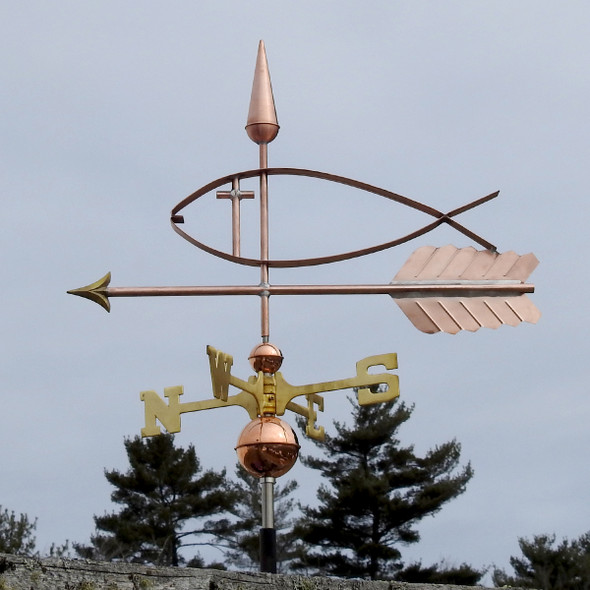Jesus fish copper weathervane by Weathervane Factory