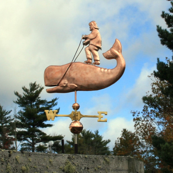 Man riding a Whale Weathervane