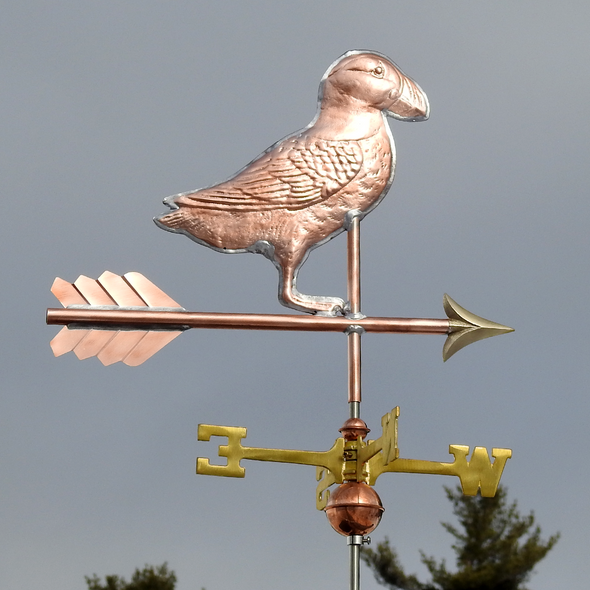 Handcrafted Copper Puffin Weather Vane
