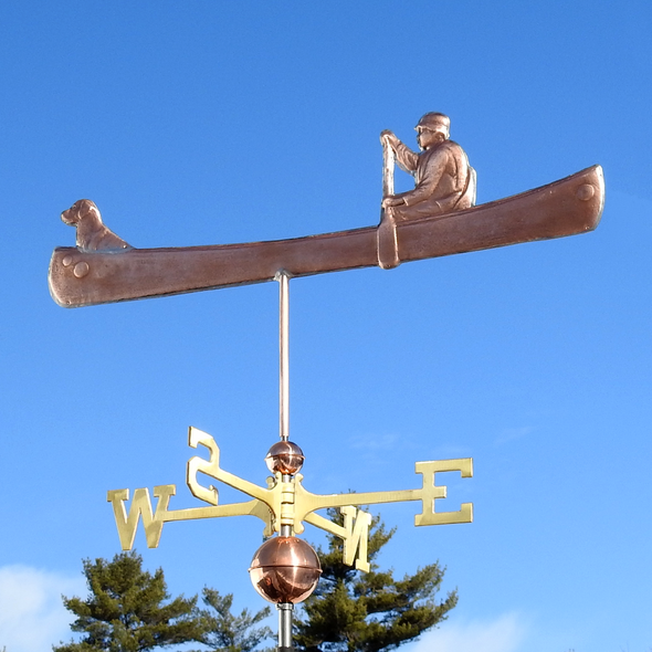 Man and Labrador in a Canoe Weathervane