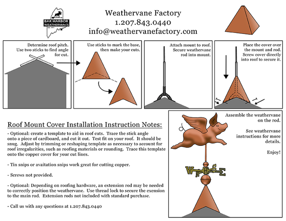 copper weathervane roof mount cover instructions