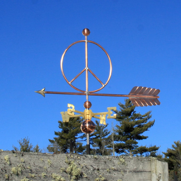 Large Peace Sign Weathervane