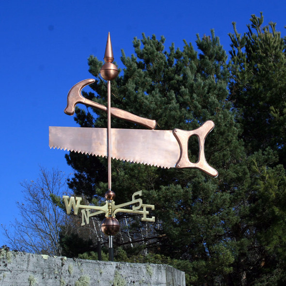 Large Saw and Hammer Weathervane