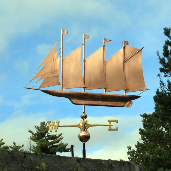 Large 4 Masted Schooner Weathervane