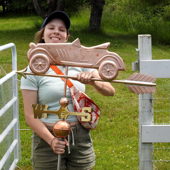 Jamey with car weathervane