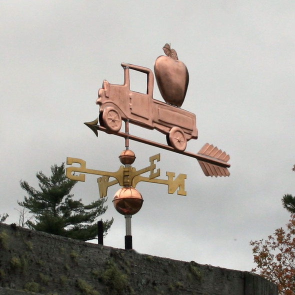 Pickup Truck with Apple Weathervane