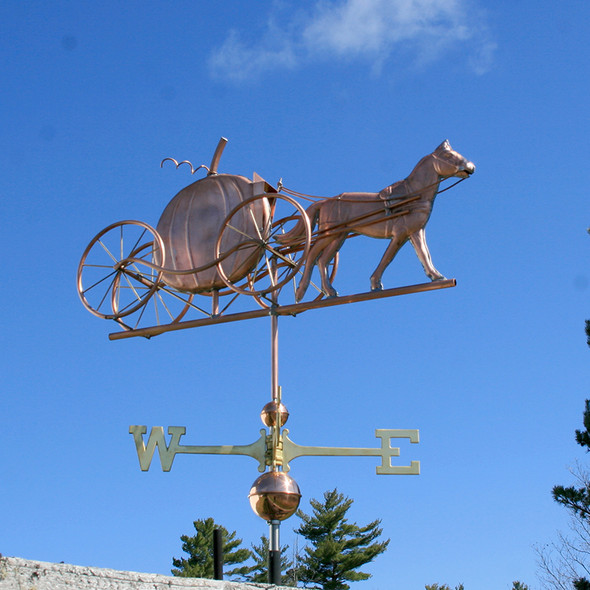 Horse and Pumpkin Carriage Weathervane