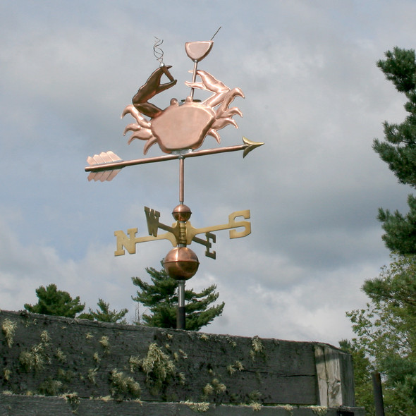 Crab Smoking a Cigarette and Drinking a Martini Weathervane