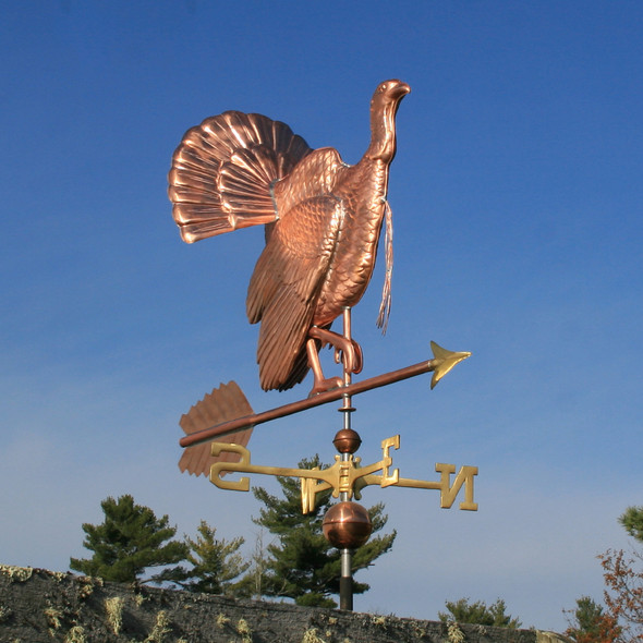Handmade Copper Grand Turkey Weathervane