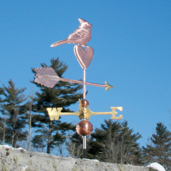 Cardinal Weathervane Perched on Heart