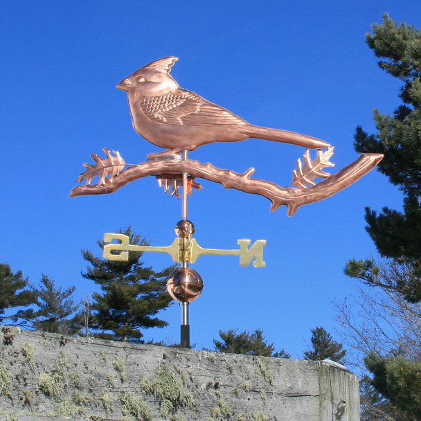 Cardinal Weathervane on Oak Branch