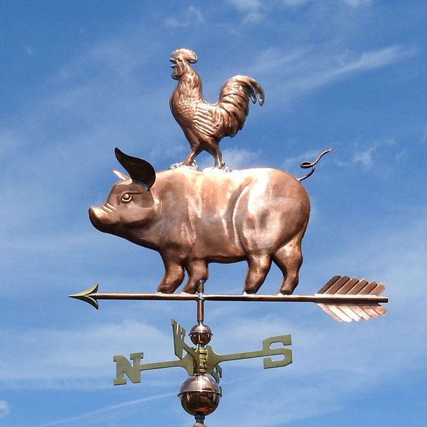 Pig and Rooster Weathervane