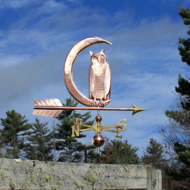 Owl in Moon Weathervane