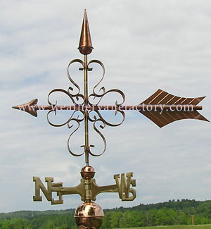 Scrolled Clover Arrow Weathervane