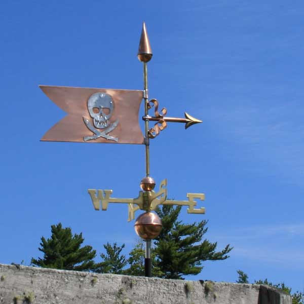 Skull and Swords Banner Weathervane