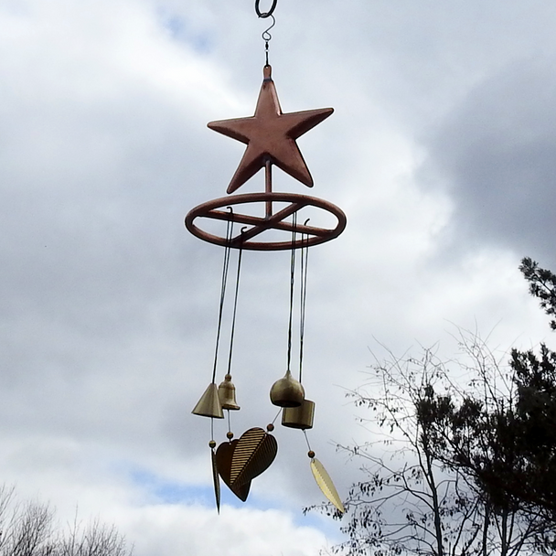 handmade copper star wind chimes