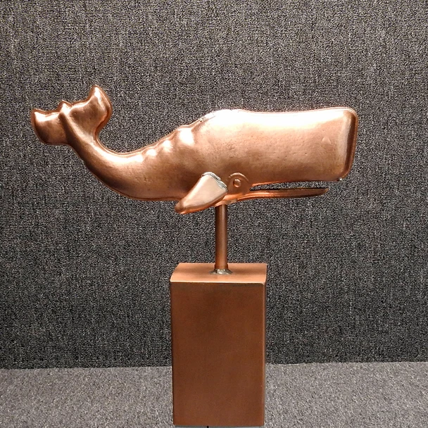 copper whale garden post cap