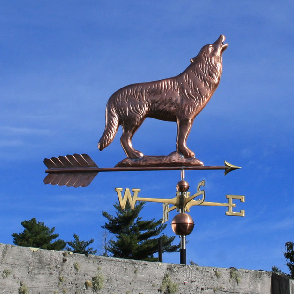 Wolf on a Rock Weathervane