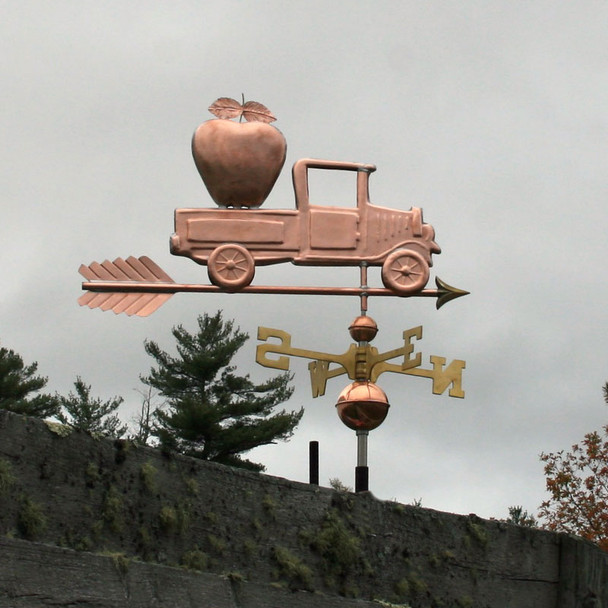 Pickup Truck with Apple Weathervane