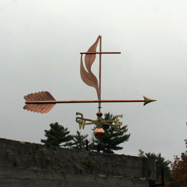 Methodist Cross and Flame Weathervane