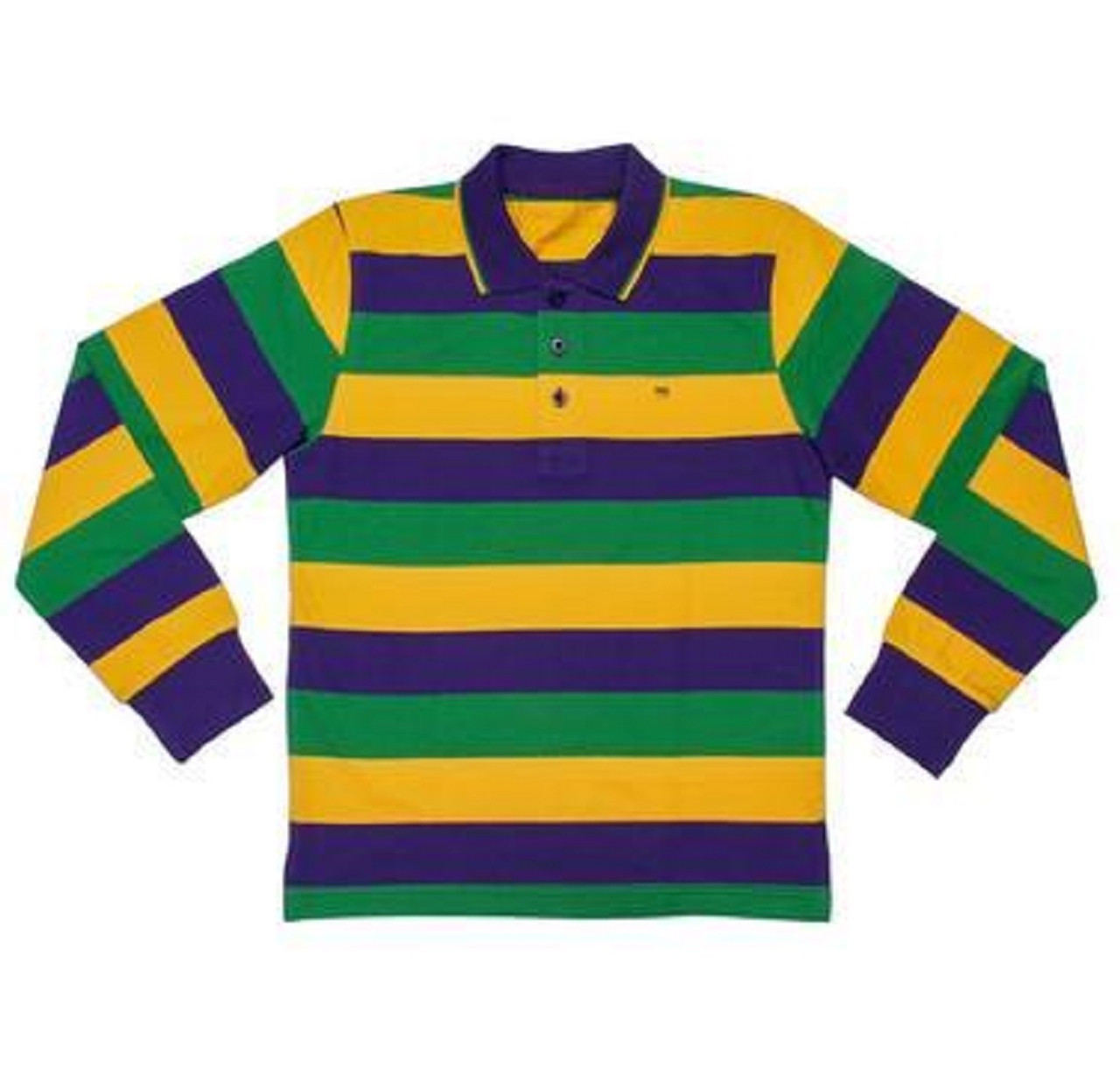 mardi gras striped polo shirt
