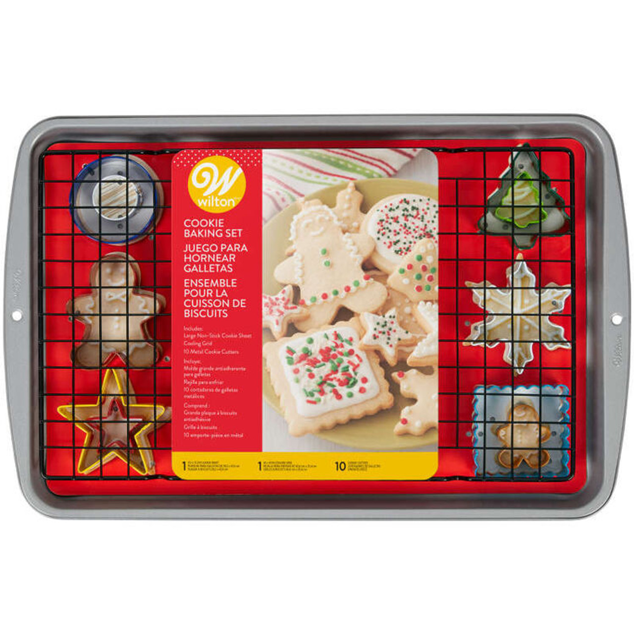 Wilton 14 Piece Cookie Baking Mega Set XL Cookie Sheet & Rack + Cookie  Cutters