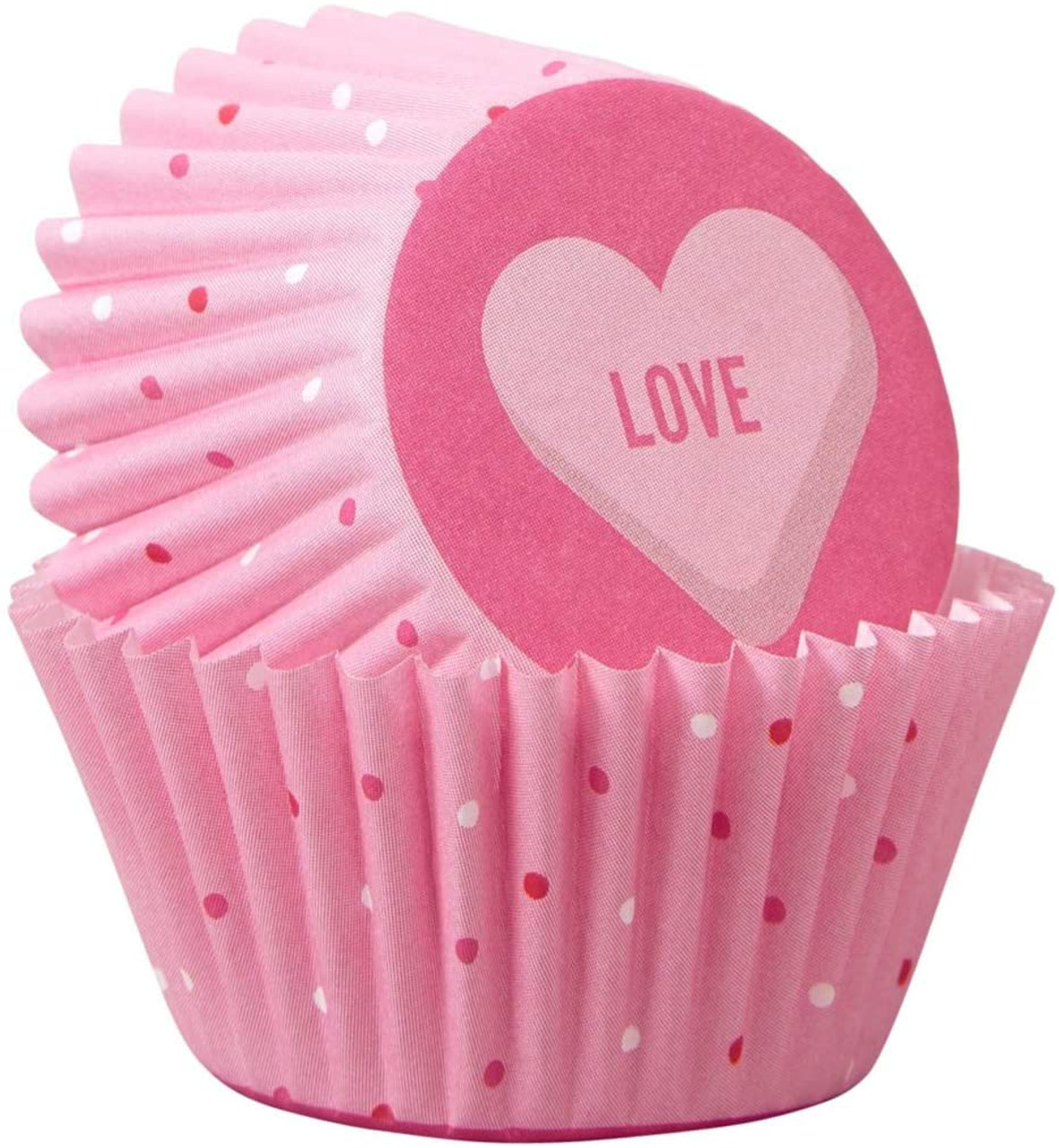 Wilton Pink Hearts Valentine's Day Foil Cupcake Liners, 24-Count