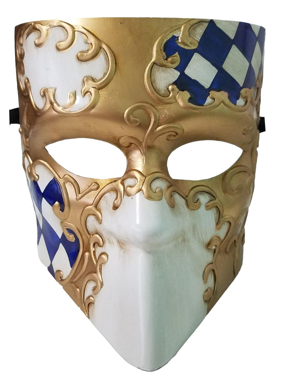 Blue and Gold Face venetian mask for sale