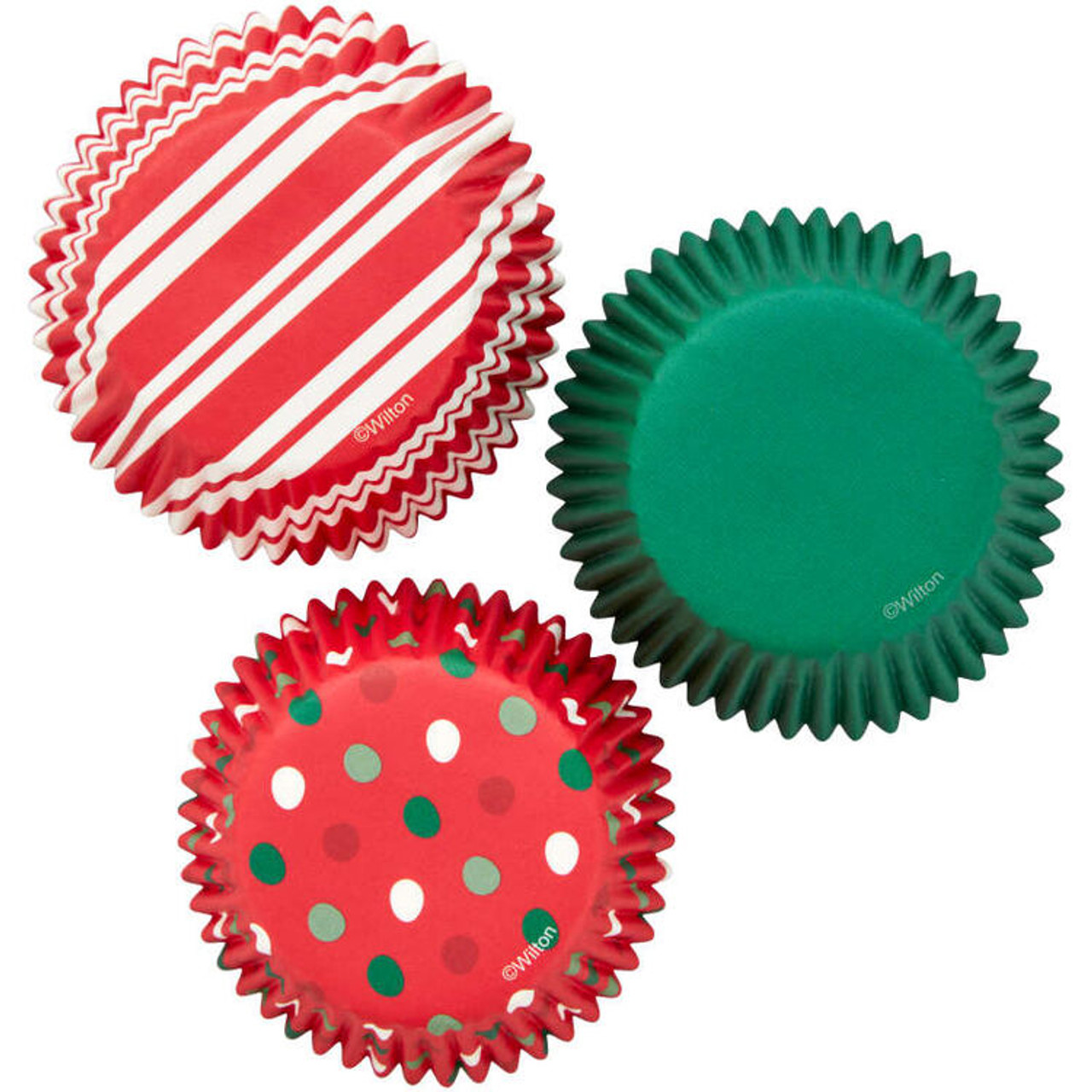 Wilton Christmas 48 Ct Foil Red, Green, Silver, Gold Baking Cups Cupcake  Liners