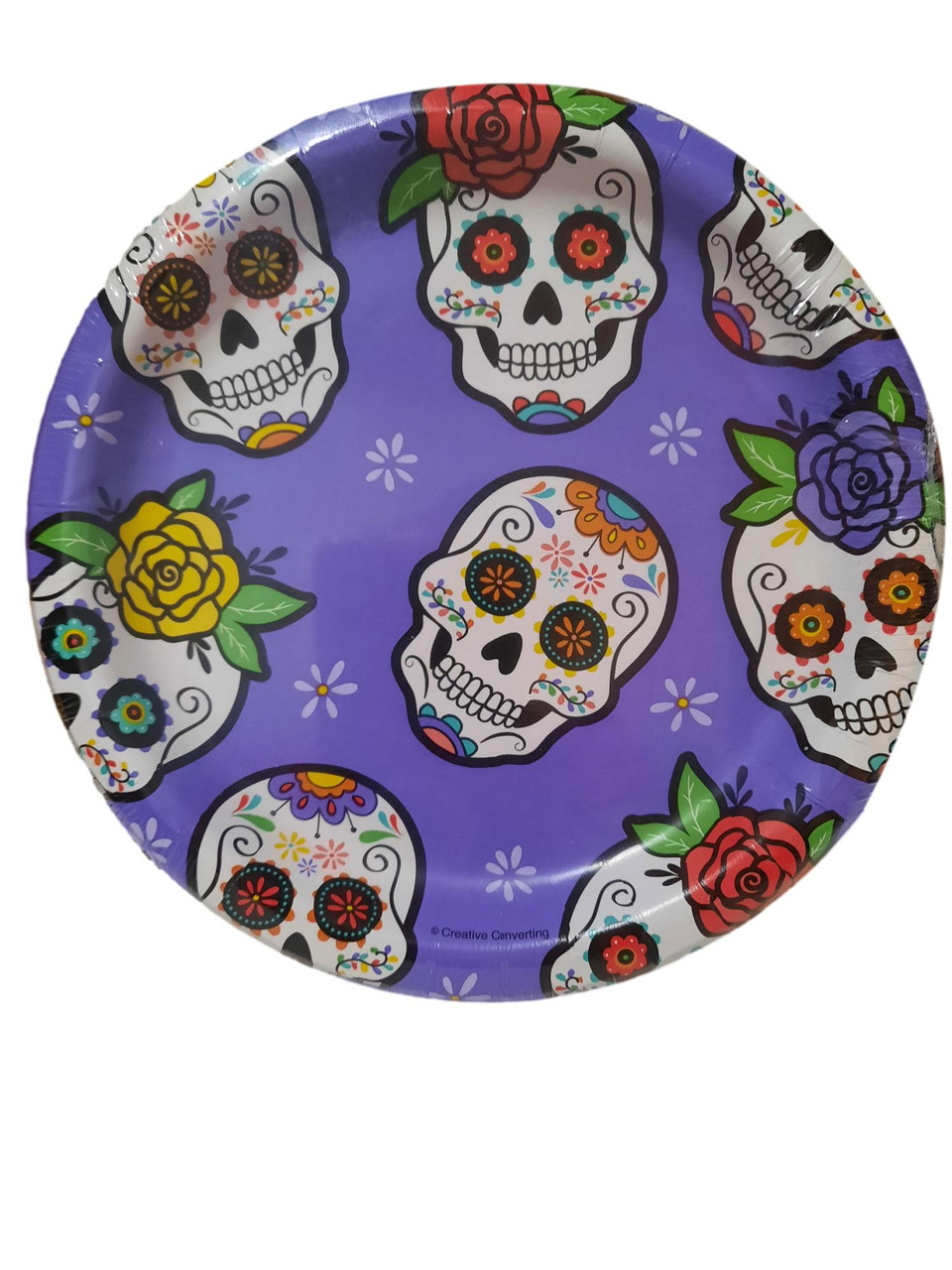 Dia De Muertos Day of the Dead Skulls 8 Ct 7" Halloween Dessert Cake Plates