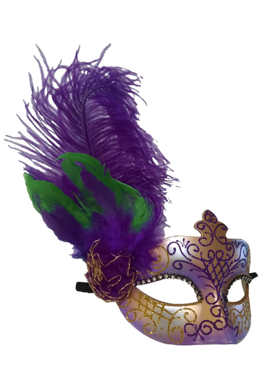Mardi Gras Charm Bracelet Purple Green Gold Crystal Masquerade Bracelet Jewelry Gift #CBR2072
