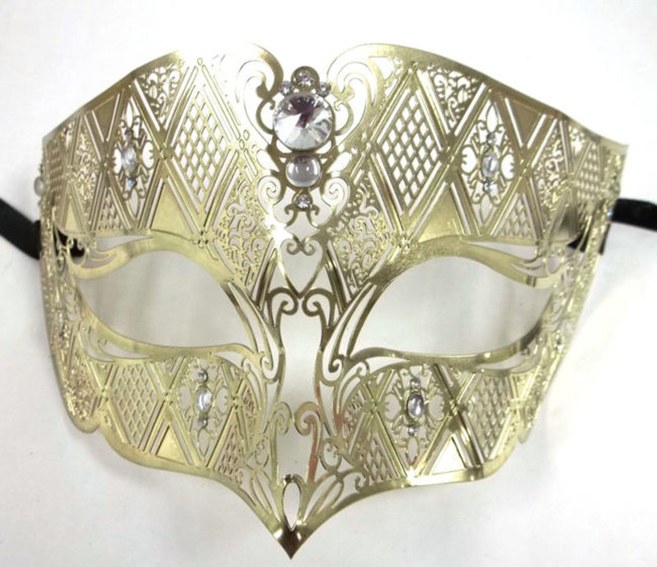 Luxury Light Metal Venetian Masquerade Mask for Men M7156 [Gold]