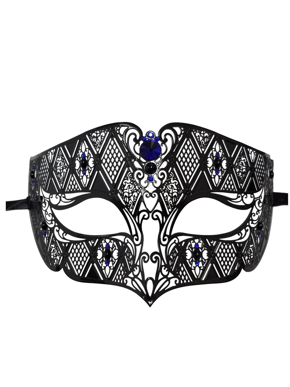 1 Glossy Black Venetian Style Mask Men S Laser Cut Design Measures