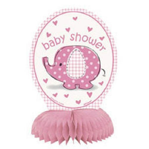 Umbrella Elephant Pink Girl Baby Shower 4 Centerpieces Honeycomb