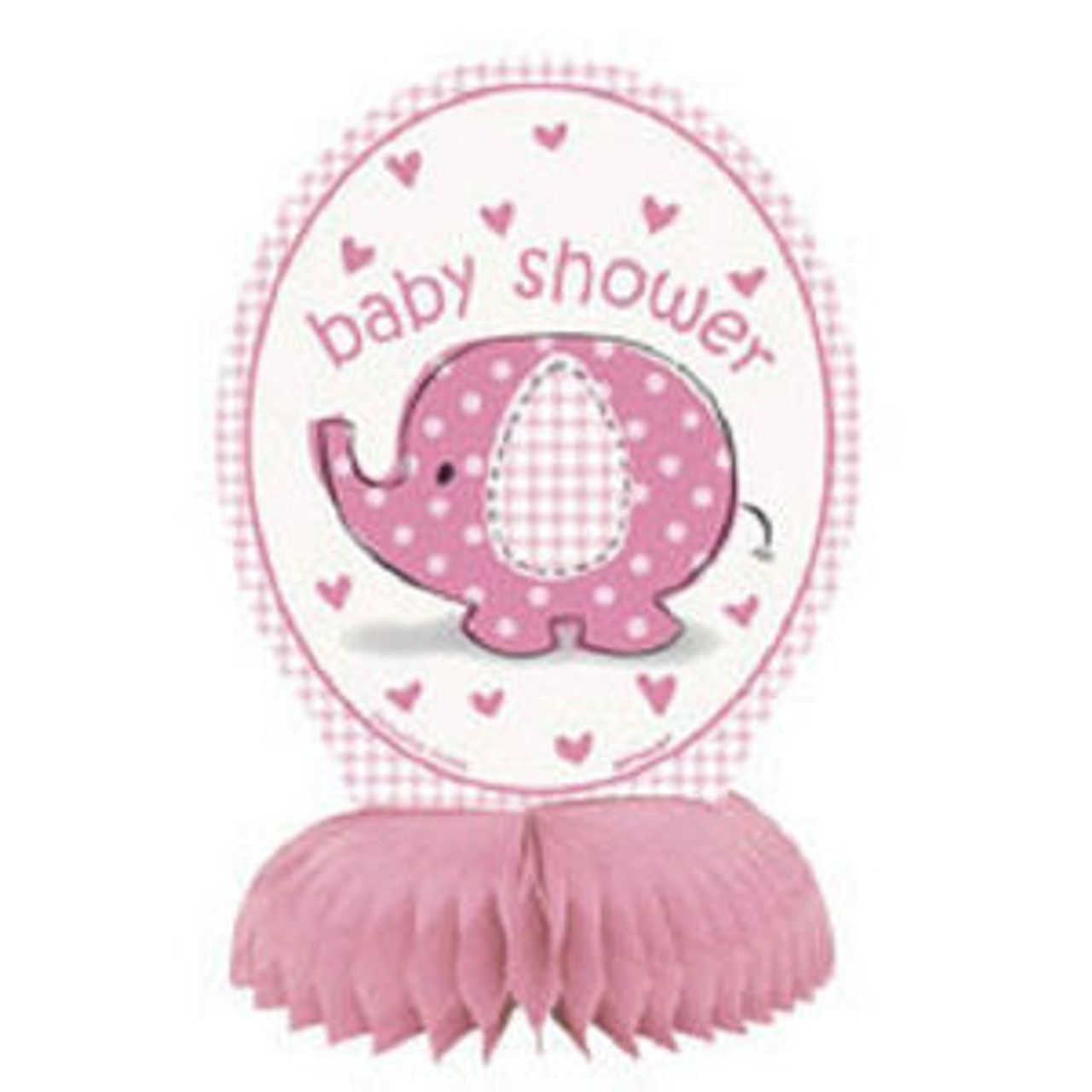 Umbrella Elephant Pink Girl Baby Shower 4 Centerpieces Honeycomb