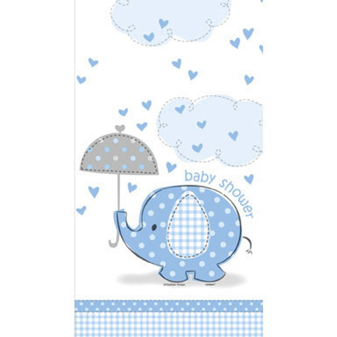 Umbrella Elephant Blue Boy Elephant Baby Shower Table Cover Tablecloth