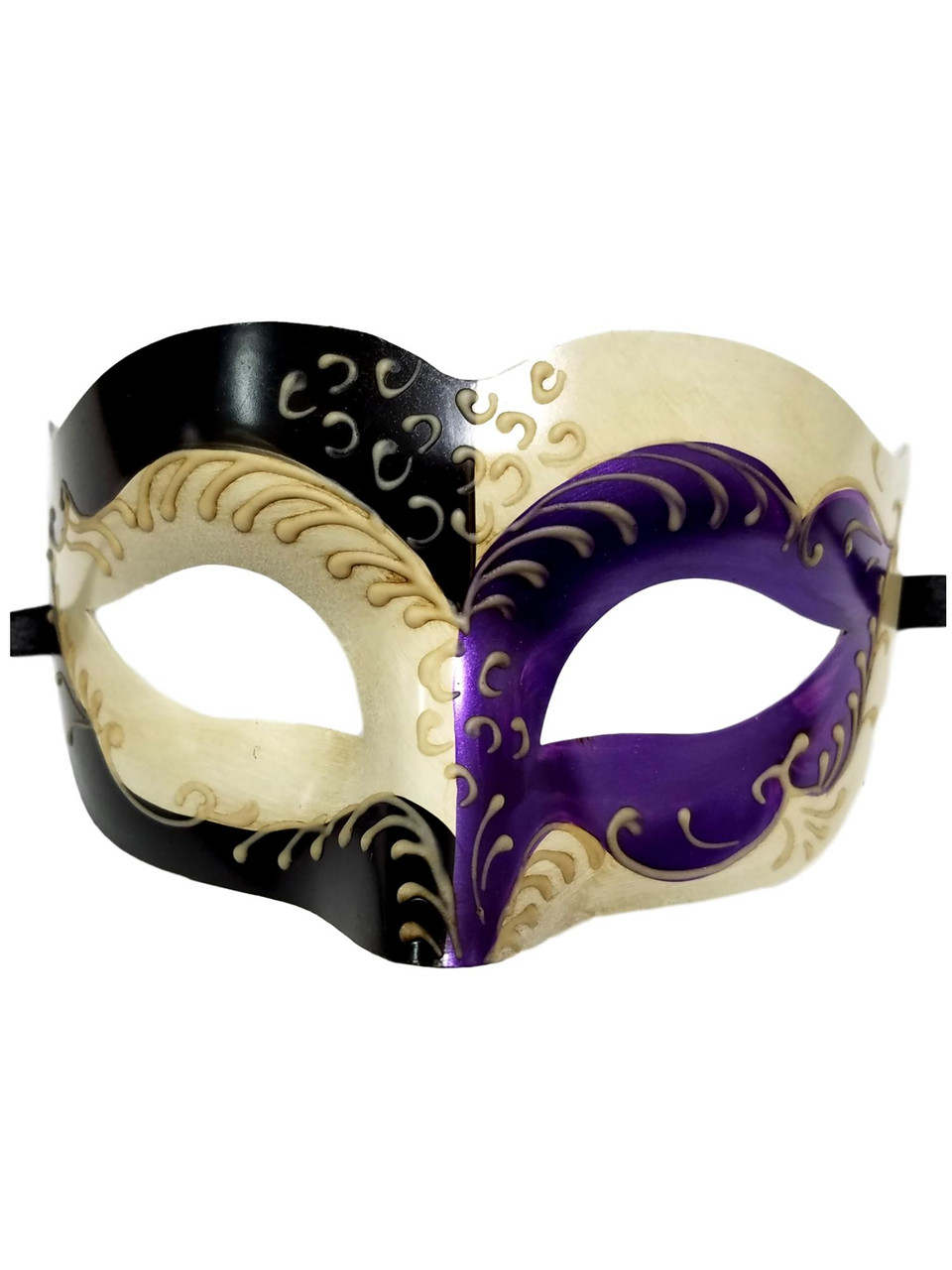 Purple and Black Couples Venetian Party Mask - Couples Masquerade Masks