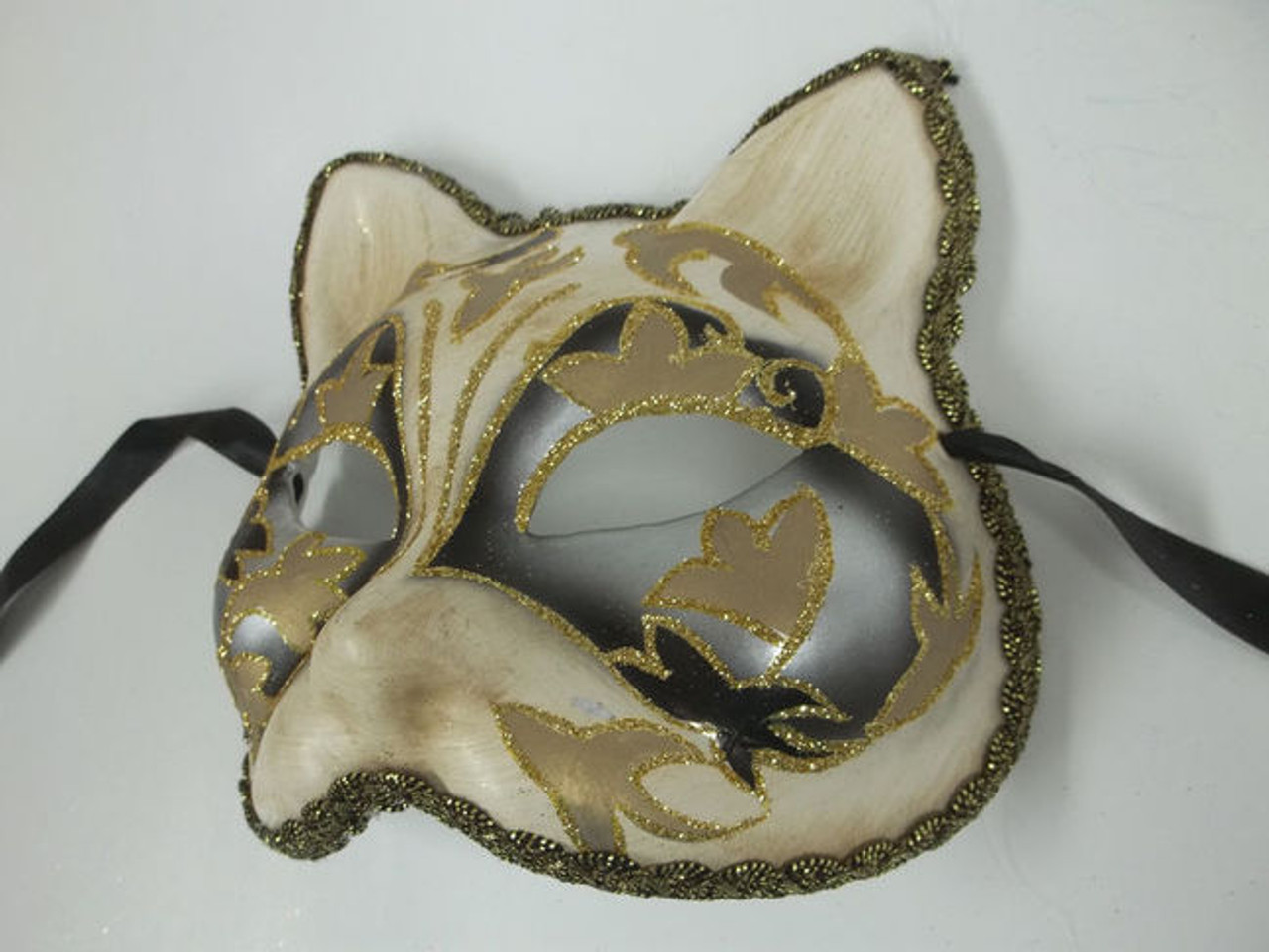 Cat Metallic Plain Mask - Gold Individual