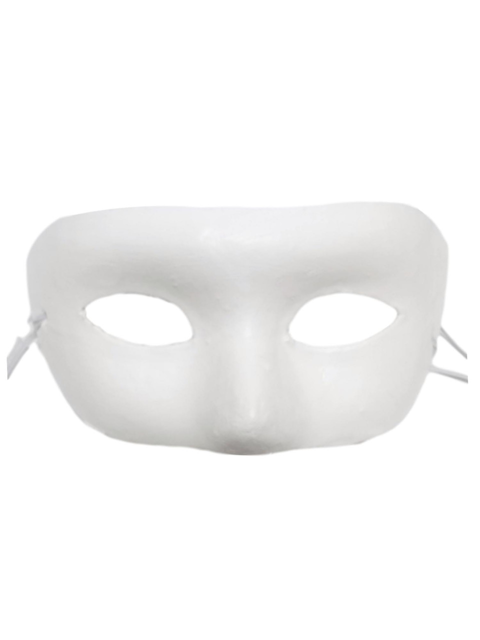 White Plain Unfinished Craft Masquerade Paper Mache Mardi Gras Mask