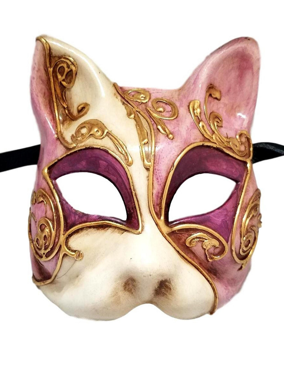 Purple Gold Gatto Cat Masquerade Mardi Gras Mask Italy Italian Venetian ...