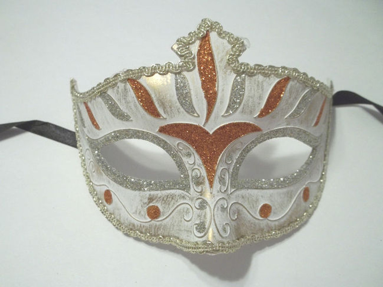 White Venetian Masquerade Mask - Mardi Gras Masks (STC12905)