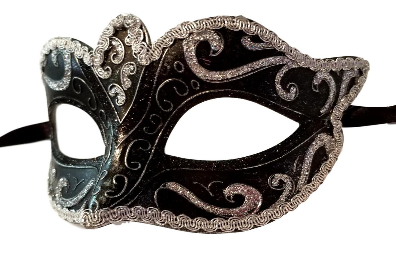 8 Mardi Gras Mask Charm Silver by TIJC SP0802