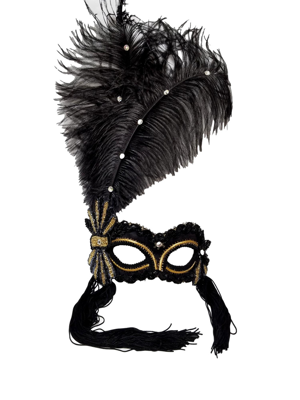 Feathered Party Mask - Plumed Venetian Mask