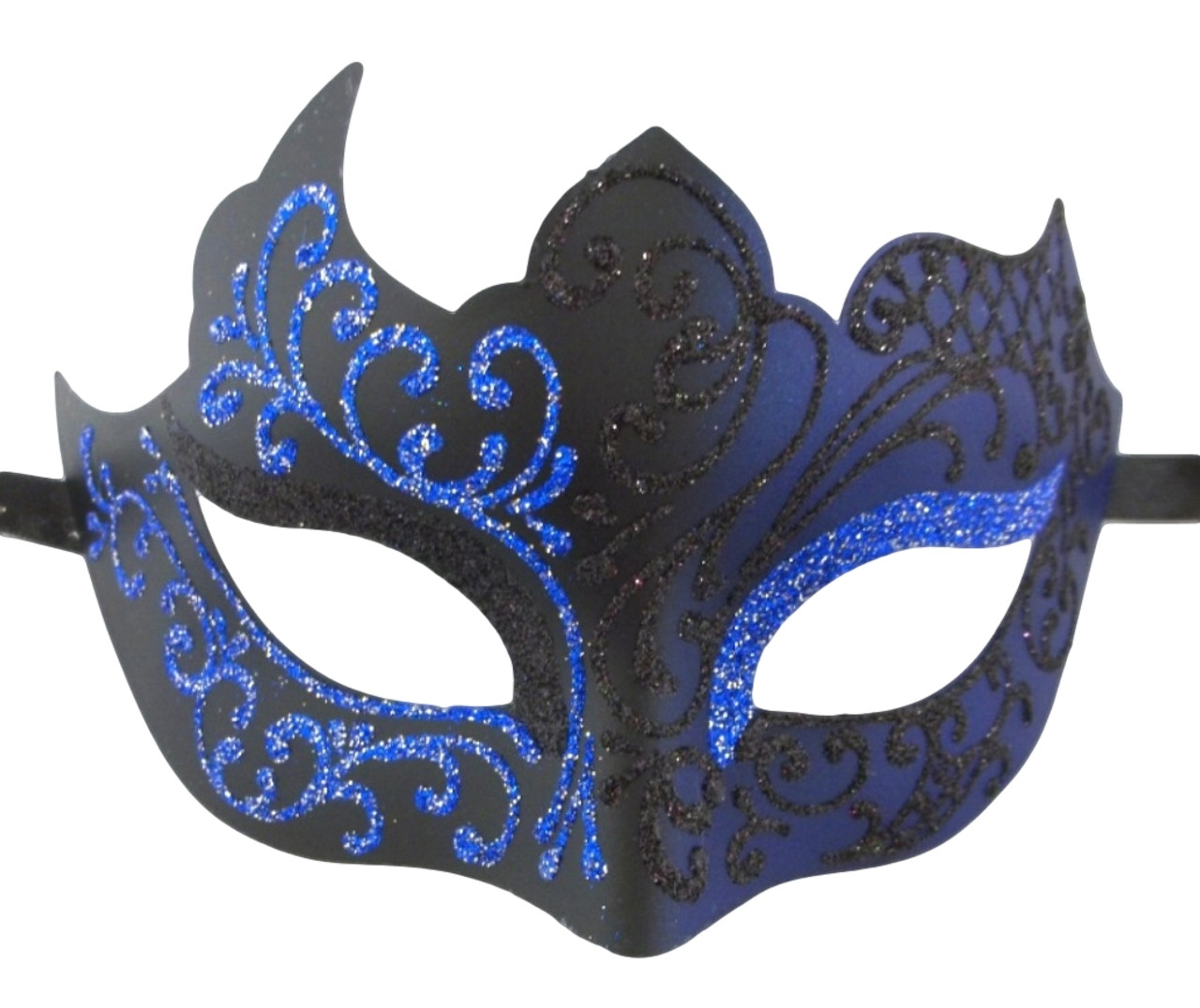 Black Navy Blue Unique Venetian Masquerade Mardi Gras Halloween Prom Mask